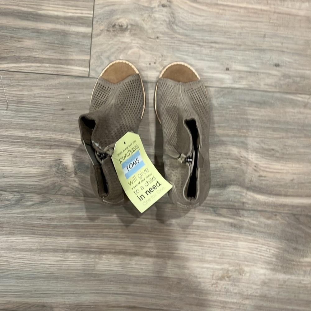 NWT LADIES TOMS MAJORCA PEEP TOE BOOTS SIZE 5.5 - Picture 5 of 8